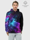 Худи мужской база хлопок / Неоновая абстракция