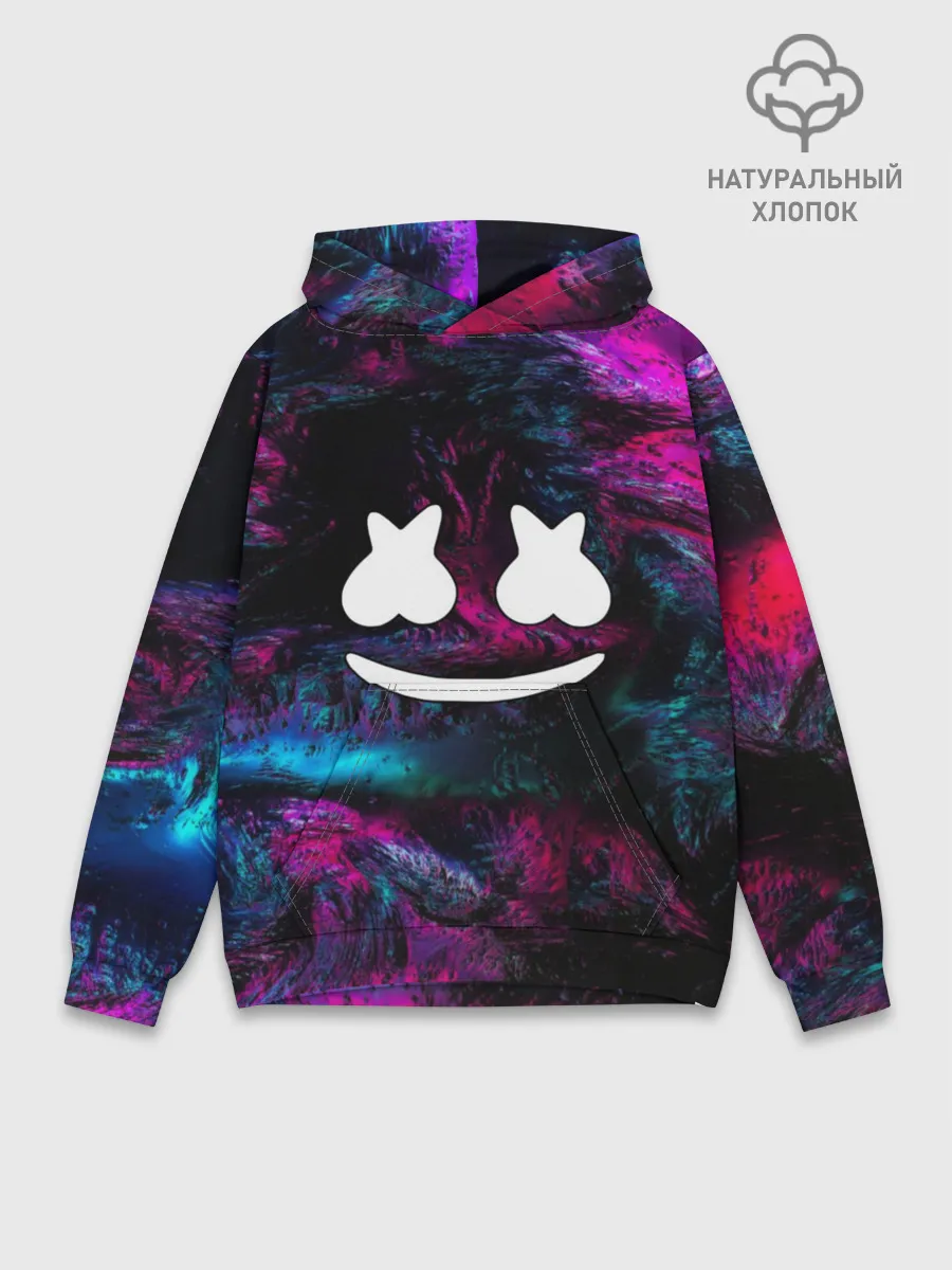 Худи мужской база хлопок / Marshmello NEON