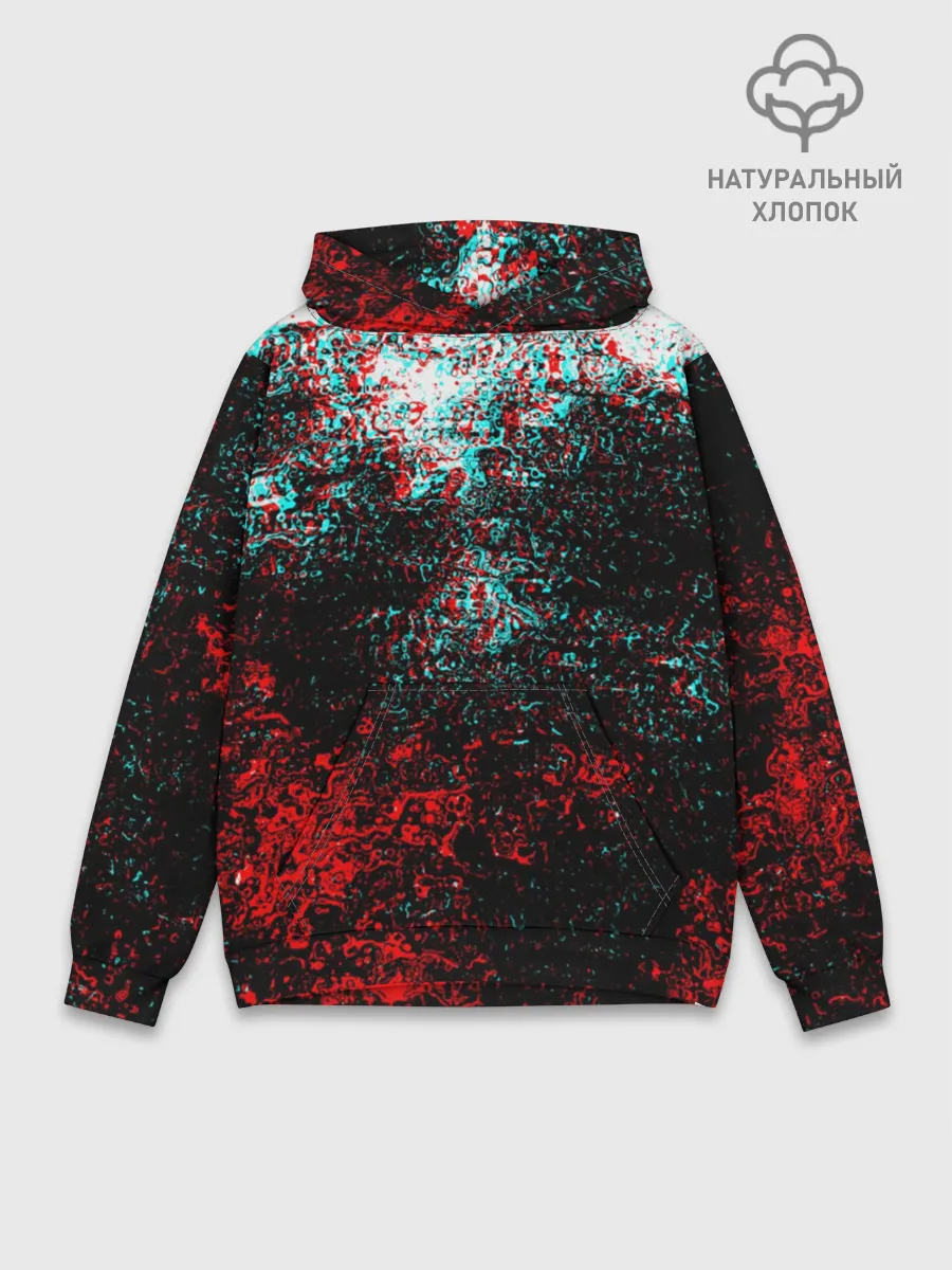 Худи мужской база хлопок / БРЫЗГИ КРАСОК GLITCH