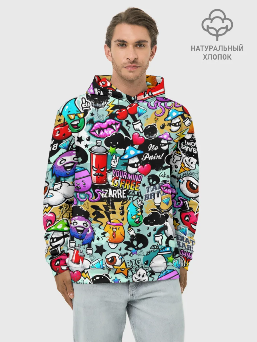 Худи мужской база хлопок / Стикерпак