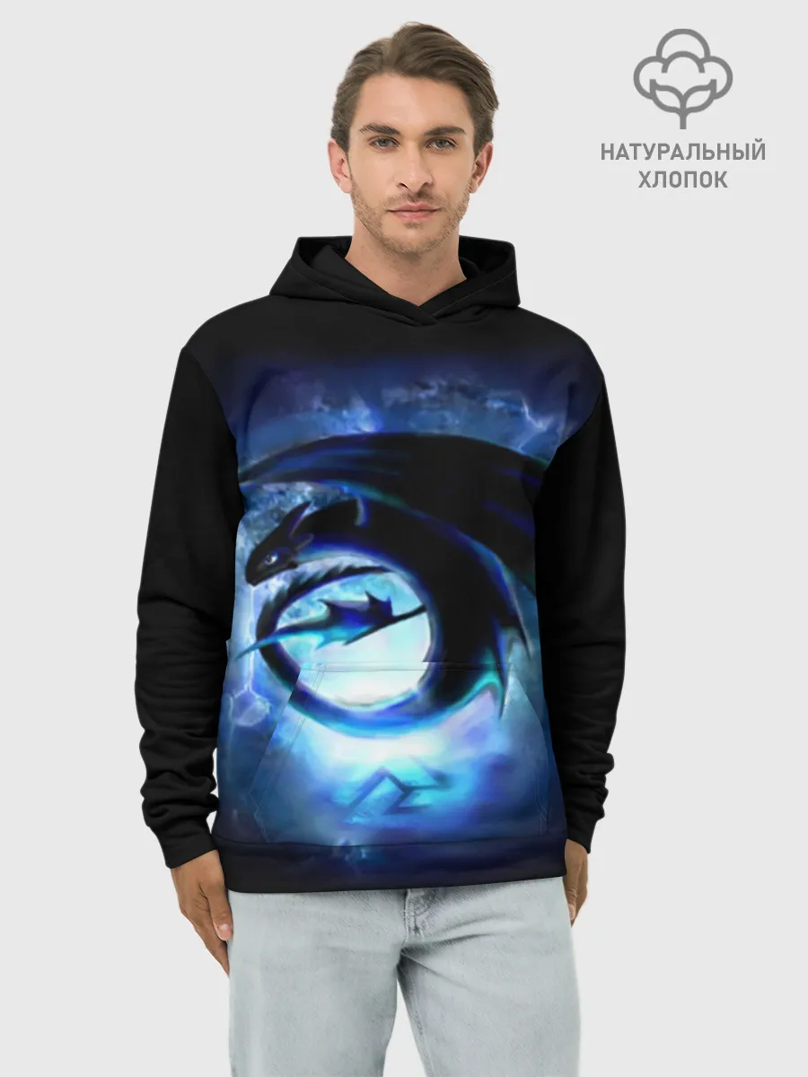 Худи мужской база хлопок / Night Fury
