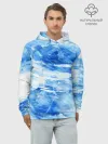 Худи мужской база хлопок / Вода акварель
