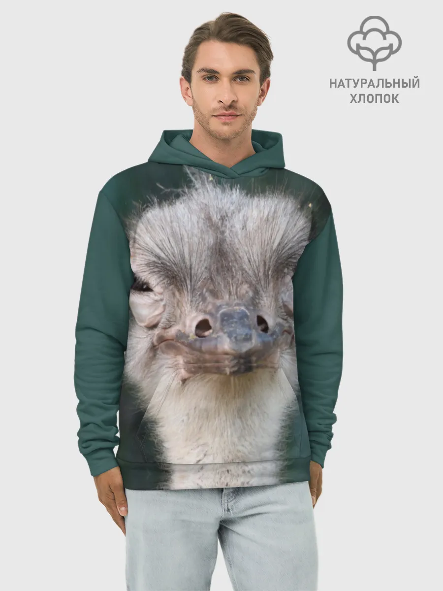 Худи мужской база хлопок / Подозрительный страус