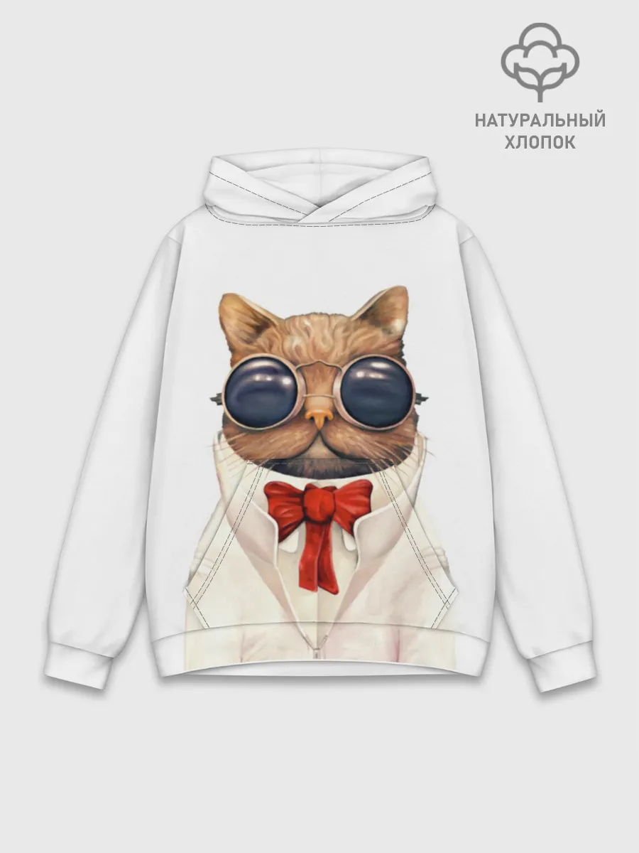 Худи мужской база хлопок / Кот
