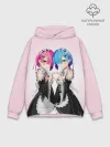 Худи мужской база хлопок / Re:Zero. Рем и Рам