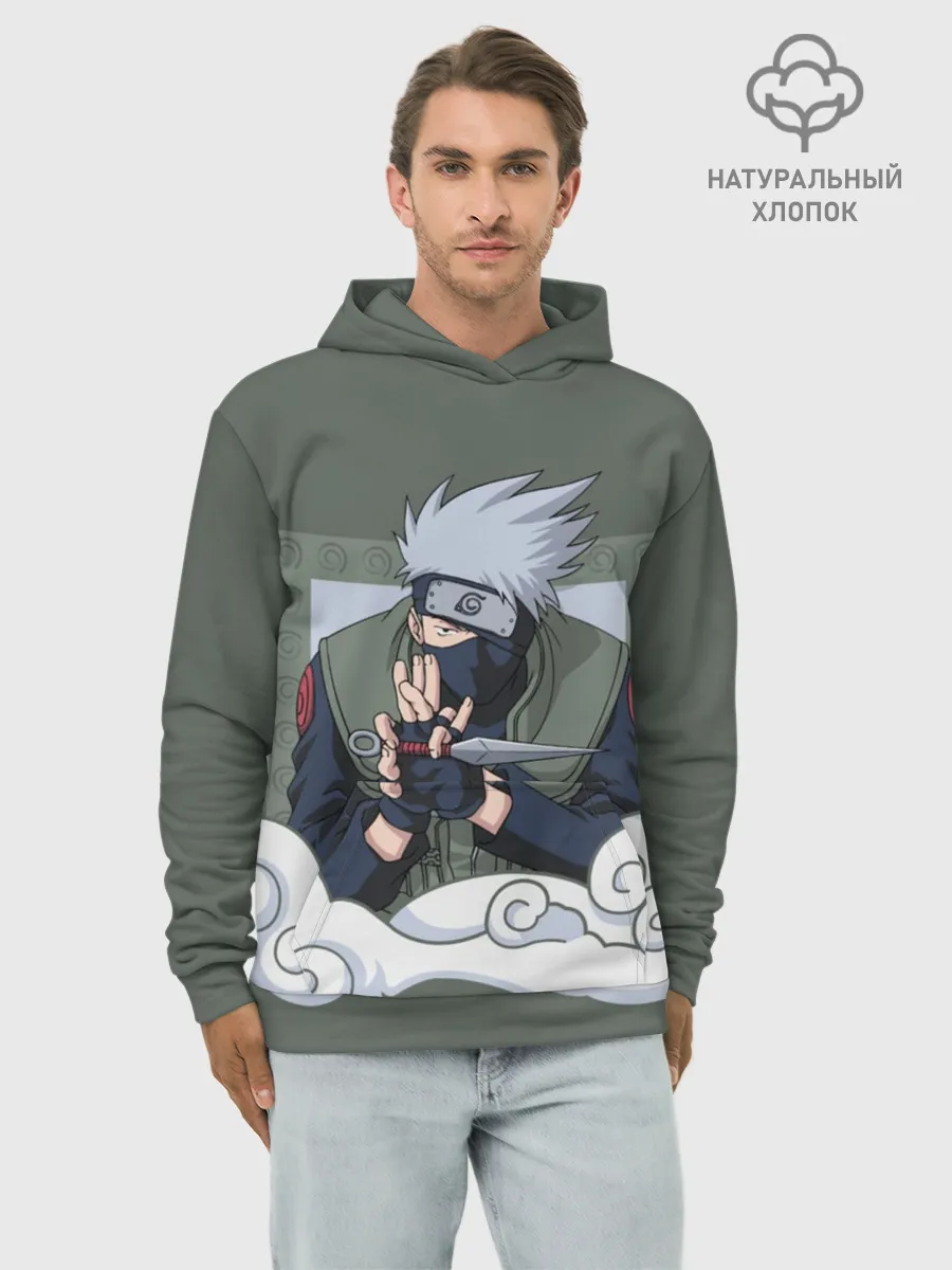 Худи мужской база хлопок / Какаши сенсей