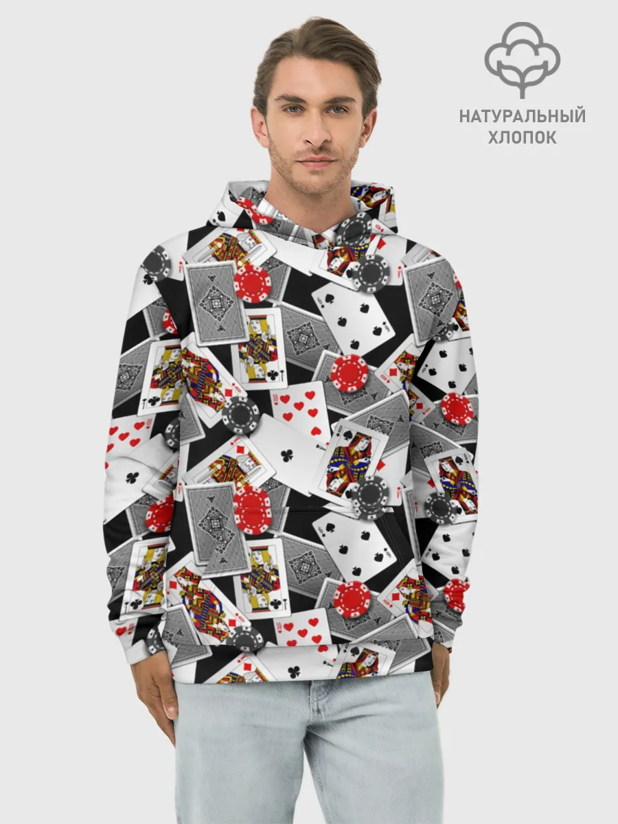 Худи мужской база хлопок / Игральные карты