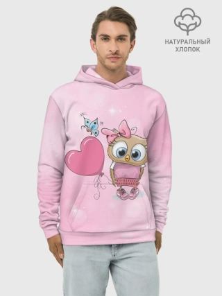 Худи мужской база хлопок / Совушка с шариком