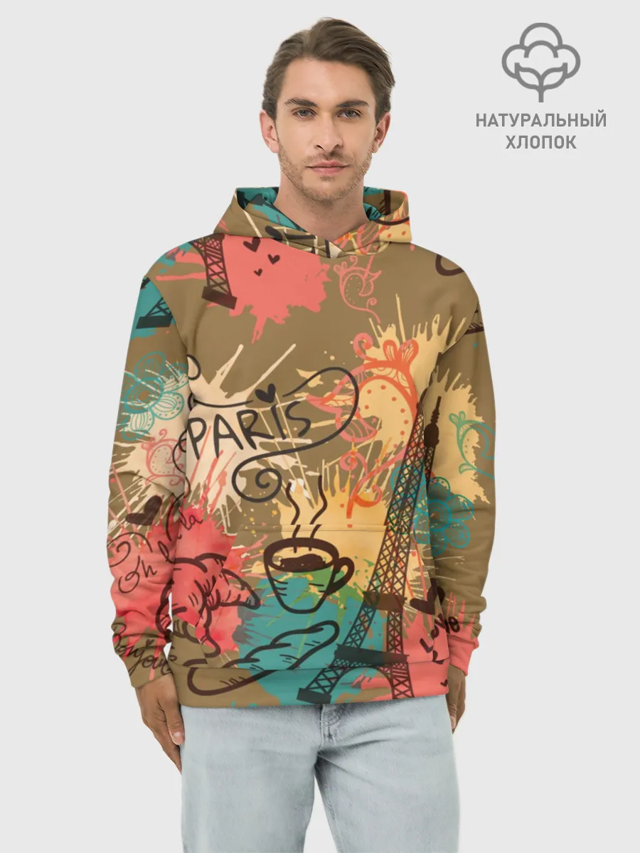 Худи мужской база хлопок / Париж