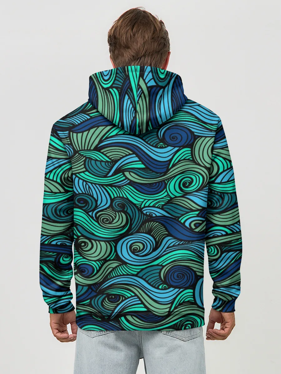 Худи мужской база хлопок / Морская пучина