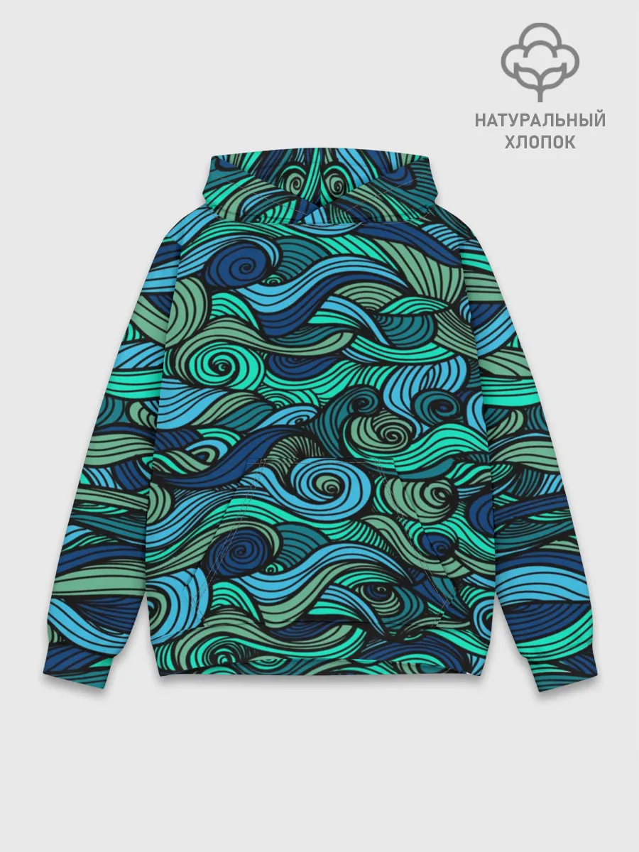 Худи мужской база хлопок / Морская пучина