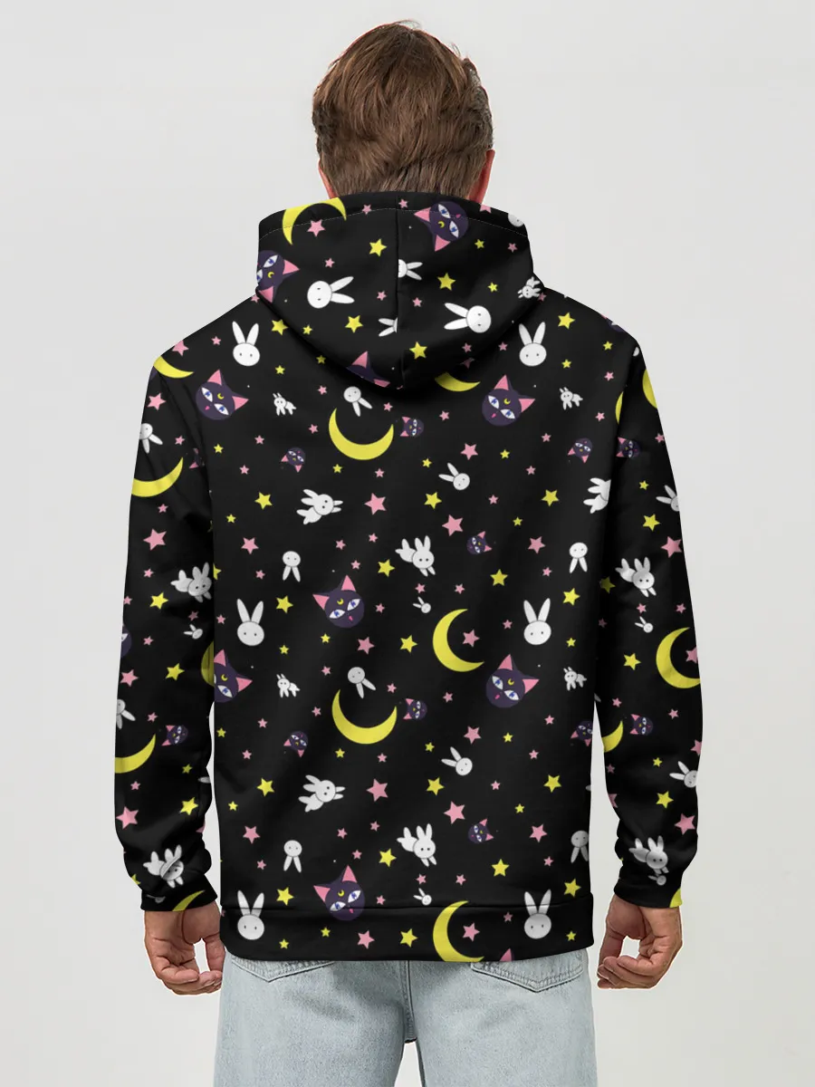Худи мужской база хлопок / Sailor Moon Pattern