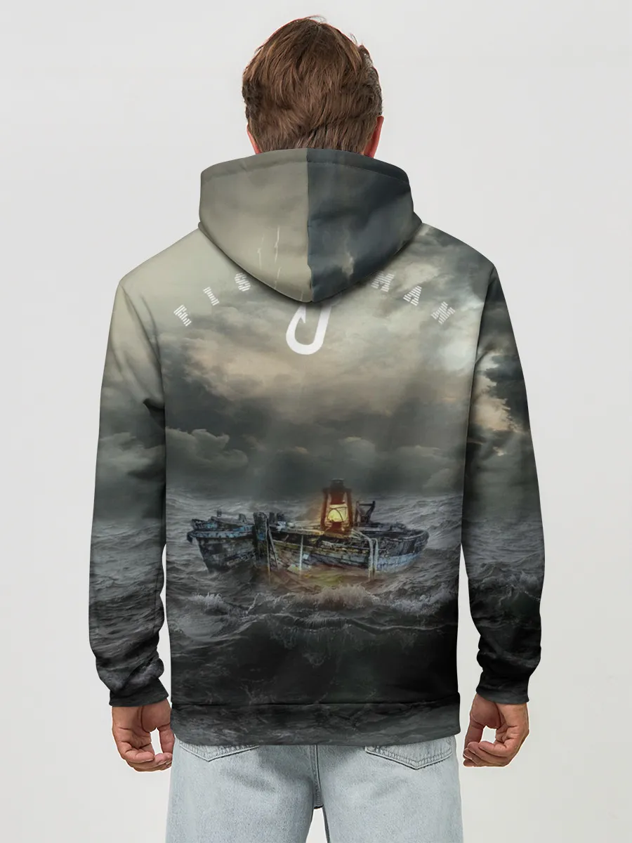 Худи мужской база хлопок / Профессиональный рыбак