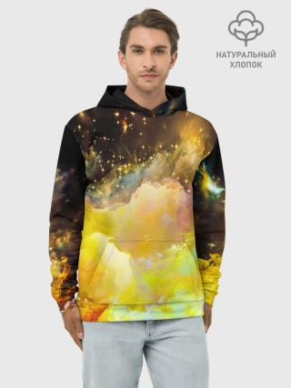 Худи мужской база хлопок / Желтая краска