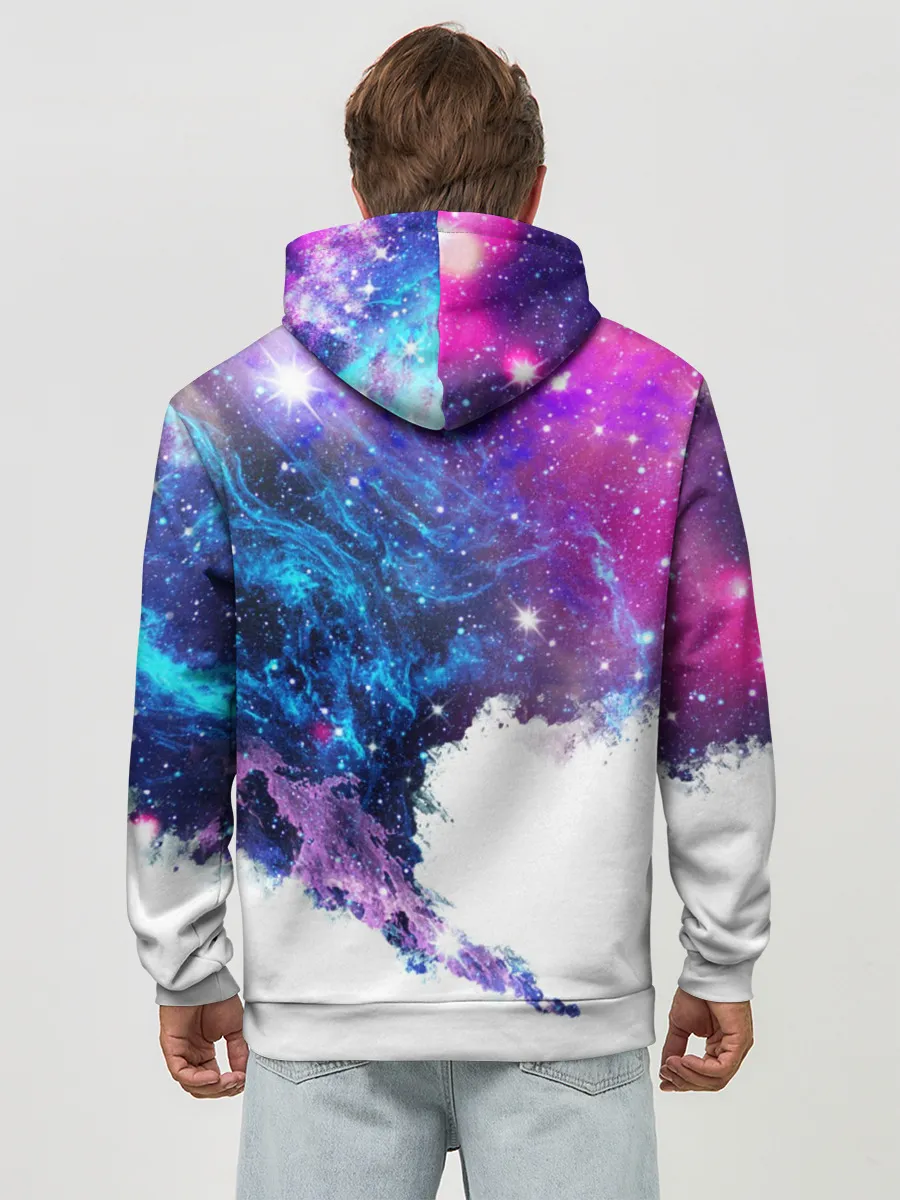 Худи мужской база хлопок / Космический сноуборд