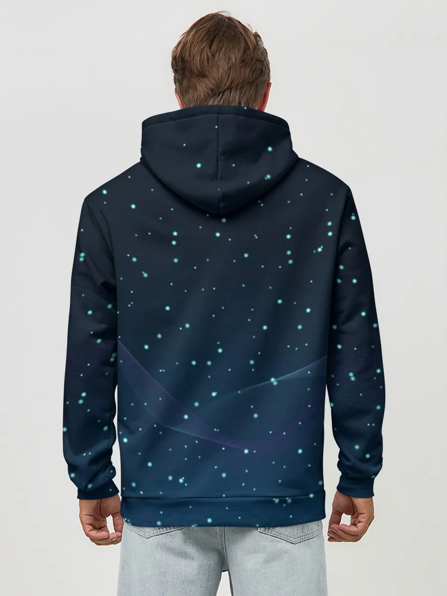 Худи мужской база хлопок / Сова со звездочками