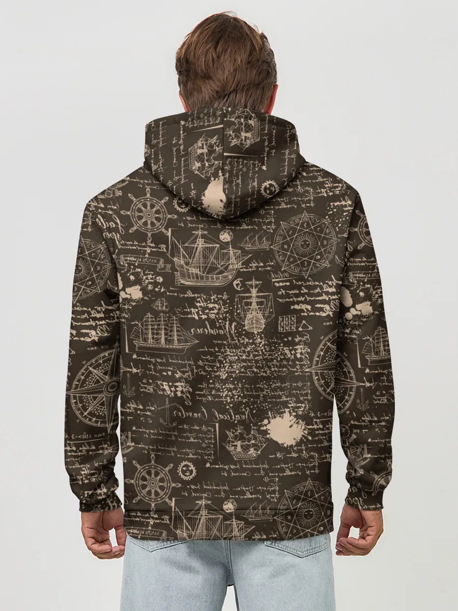 Худи мужской база хлопок / Старая рукопись путешественник