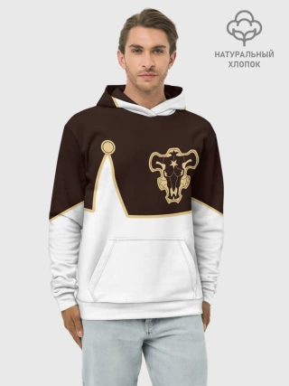 Худи мужской база хлопок / Мантия Чёрный Бык