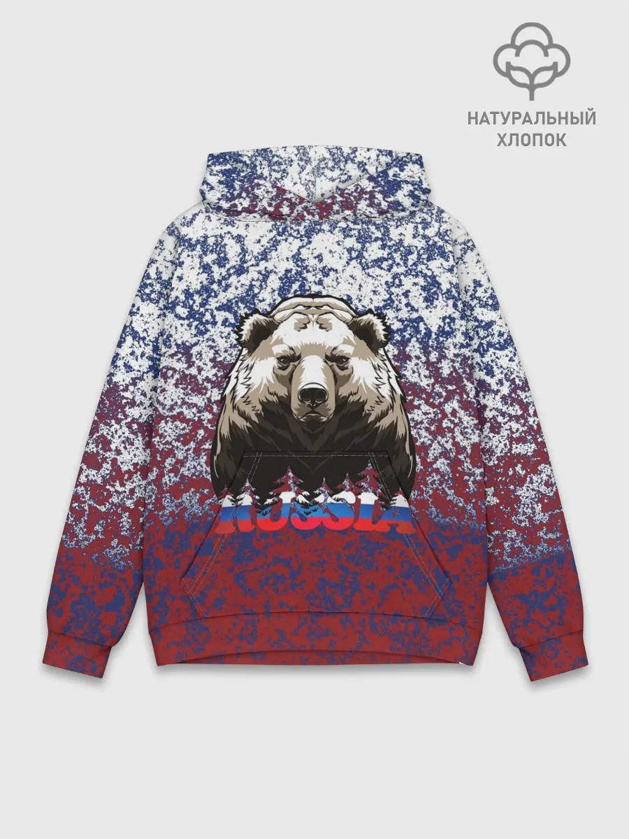 Худи мужской база хлопок / Русский медведь