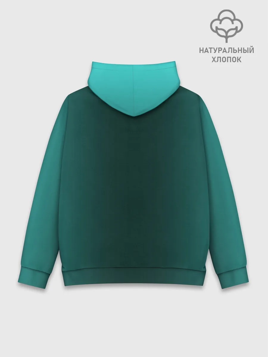 Худи мужской база хлопок / Дракон Хаку зеленый градиент