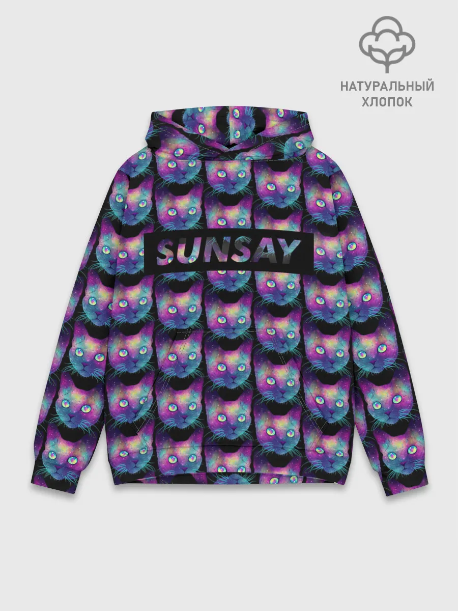 Худи мужской база хлопок / Cat Space