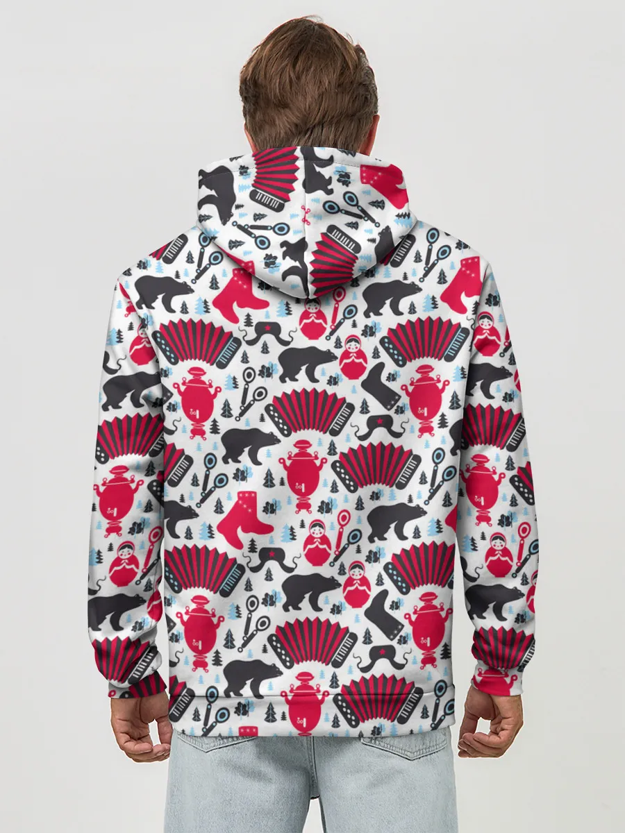 Худи мужской база хлопок / Русский орнамент