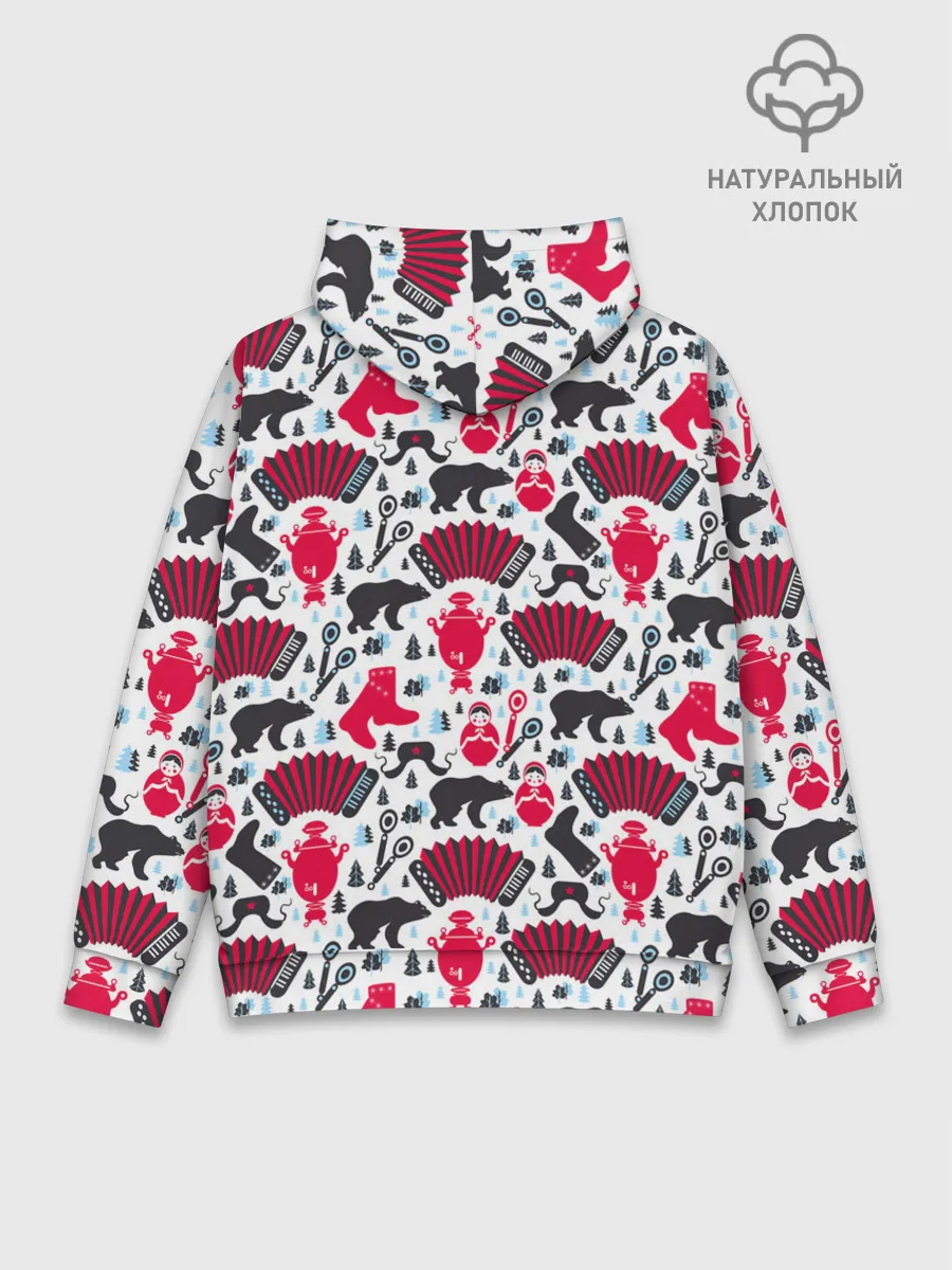 Худи мужской база хлопок / Русский орнамент