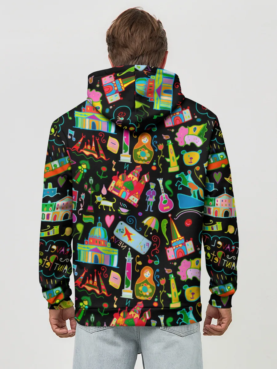 Худи мужской база хлопок / Travel to Saint Petersburg