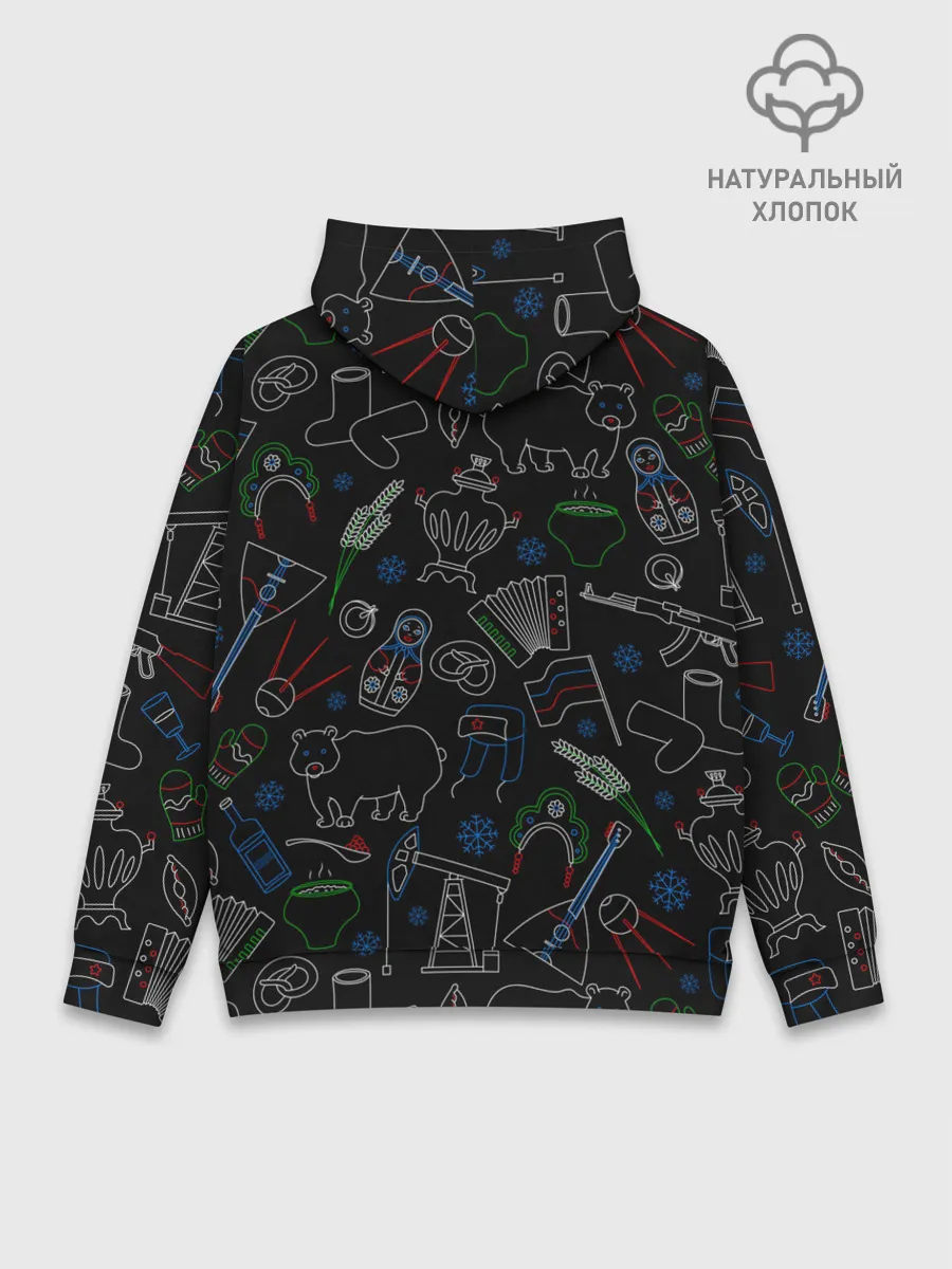 Худи мужской база хлопок / Русский орнамент