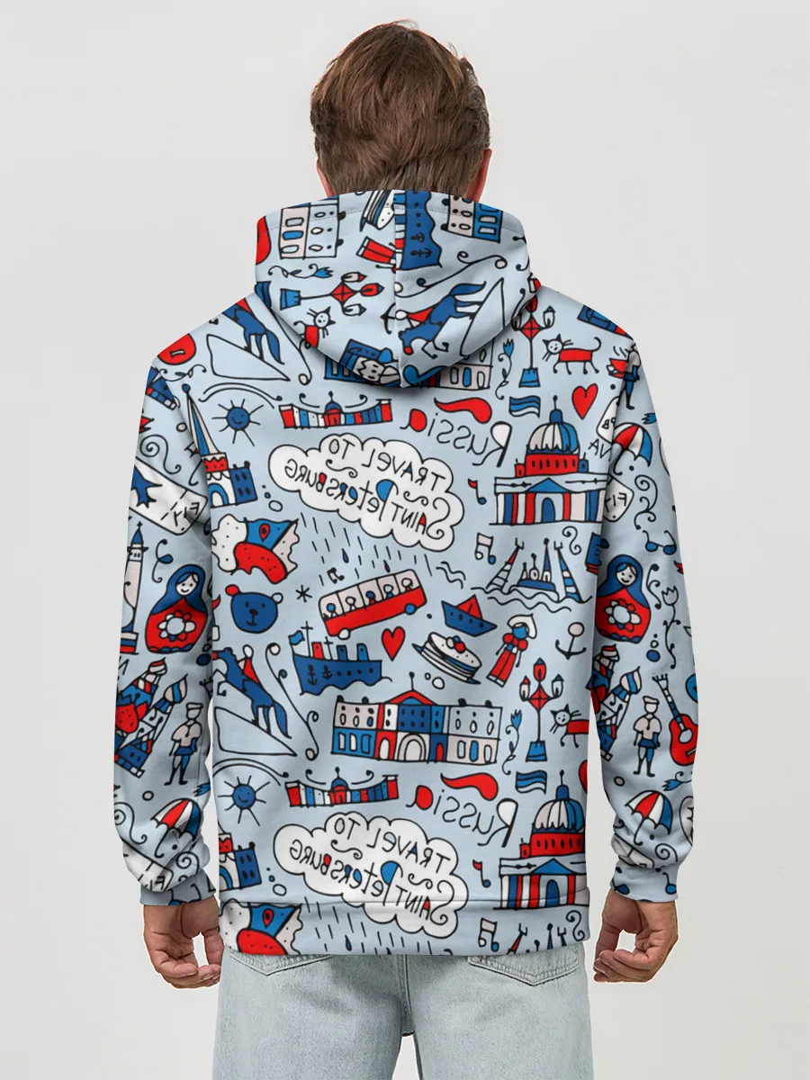 Худи мужской база хлопок / Travel to Saint Petersburg