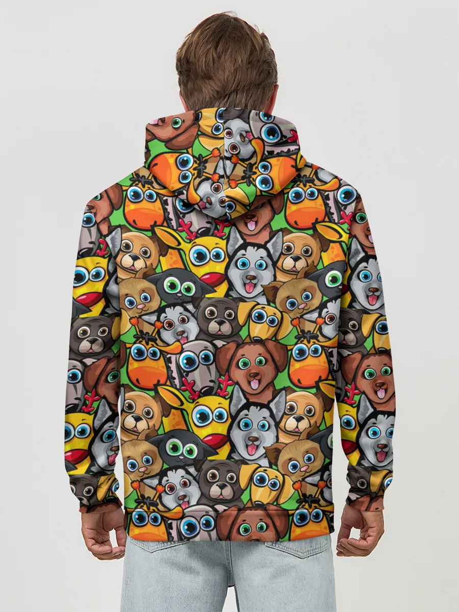 Худи мужской база хлопок / Веселые собачки