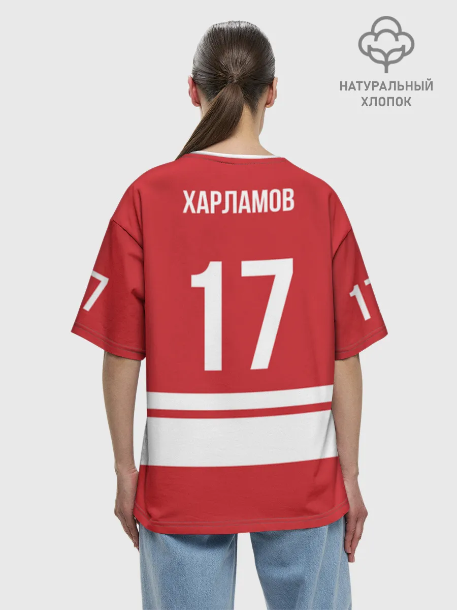 Женская футболка оверсайз хлопок / Харламов