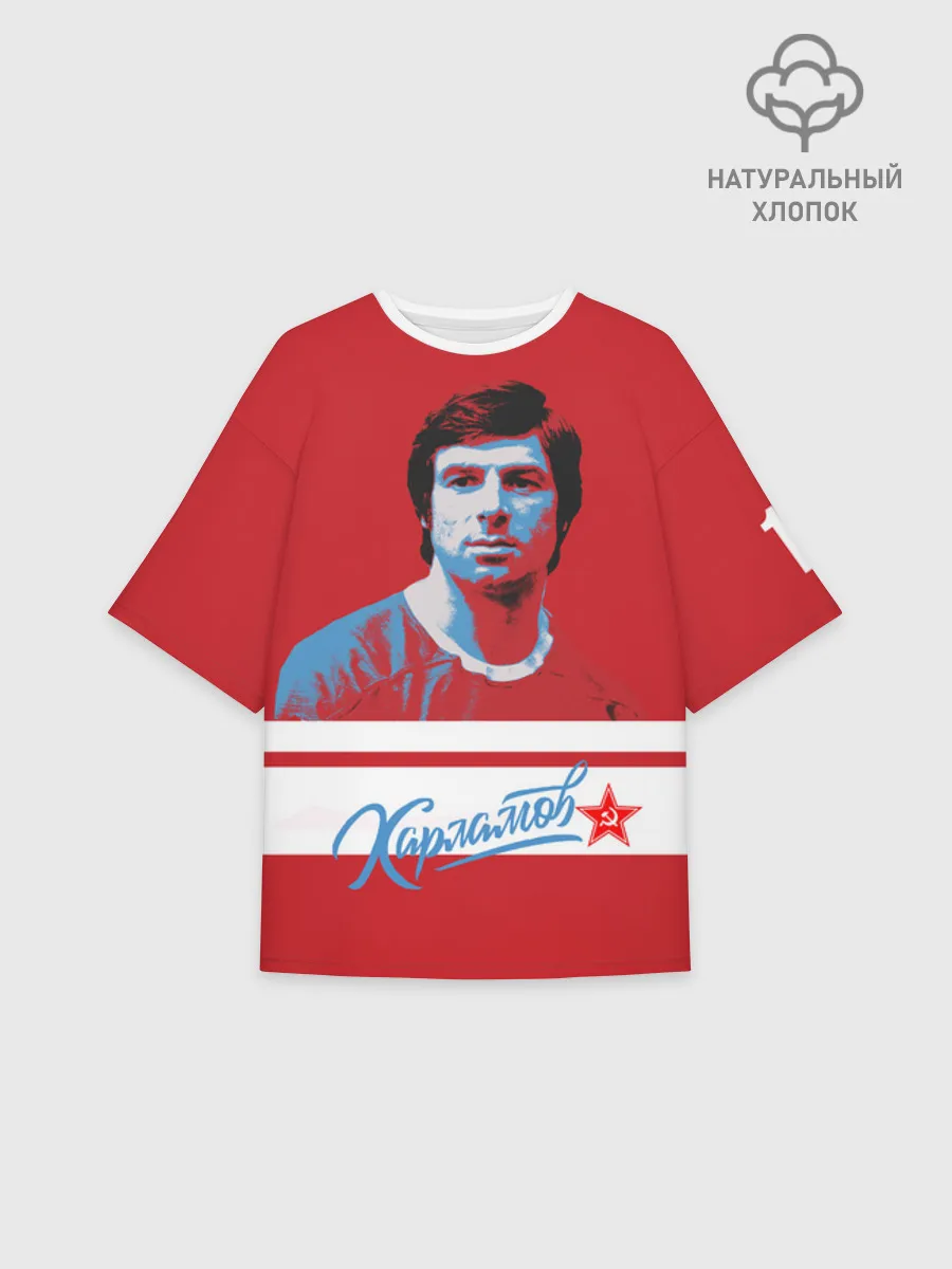 Женская футболка оверсайз хлопок / Харламов