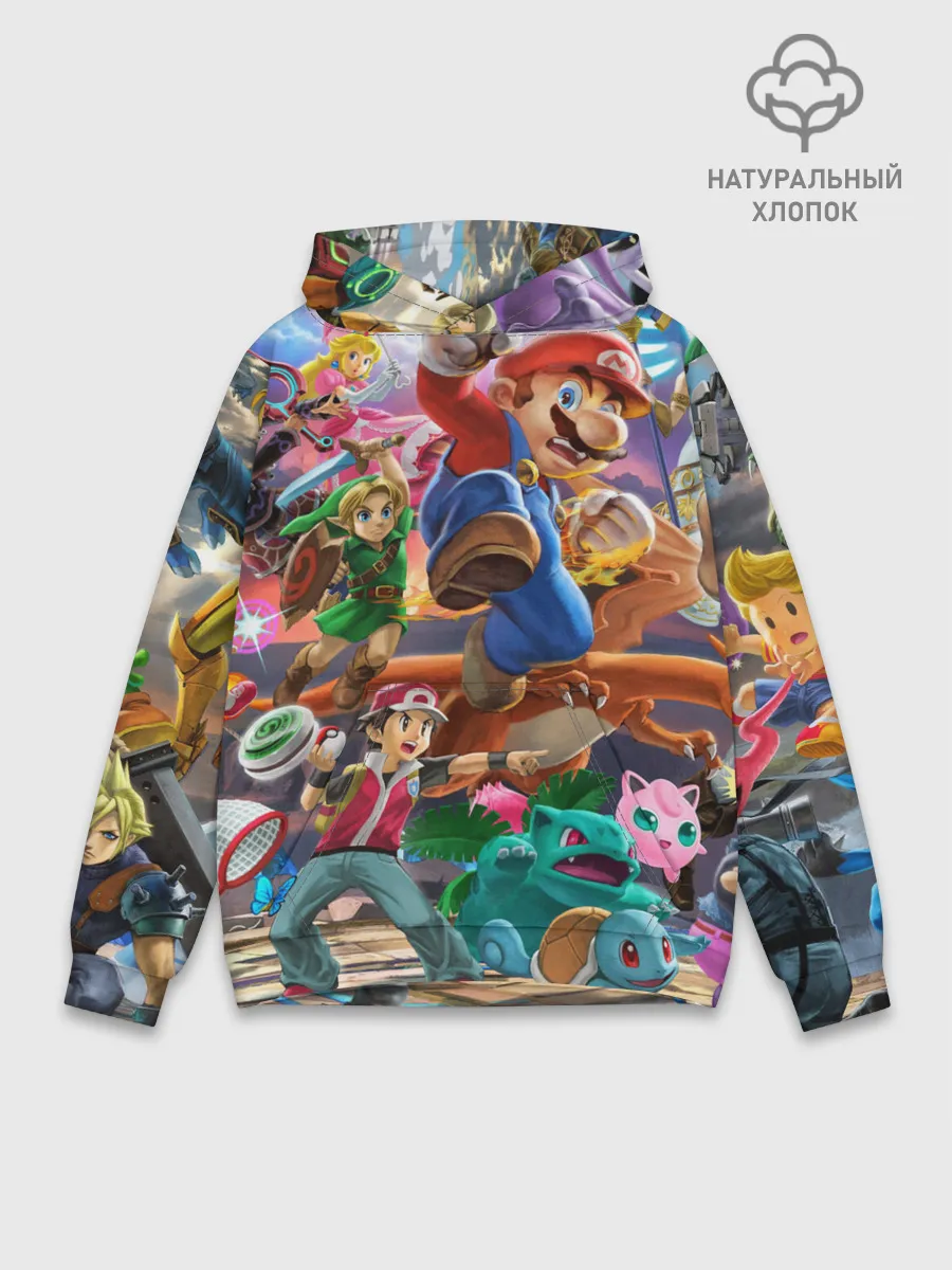 Худи мужской база хлопок / Super Smash Bros ultimate