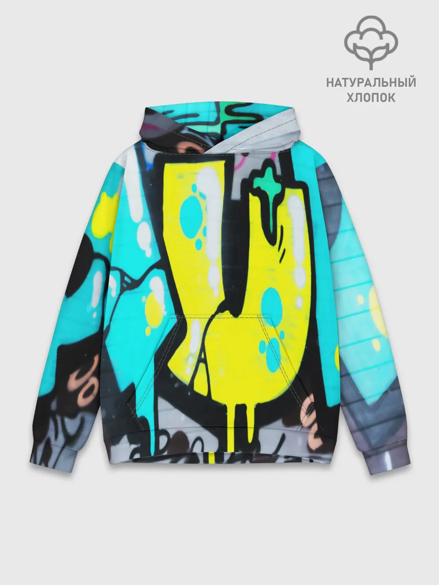 Худи мужской база хлопок / Кислотный арт