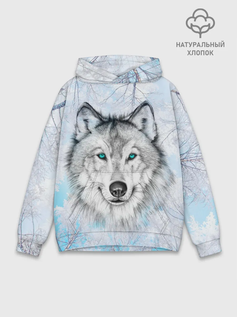 Худи мужской база хлопок / Волк