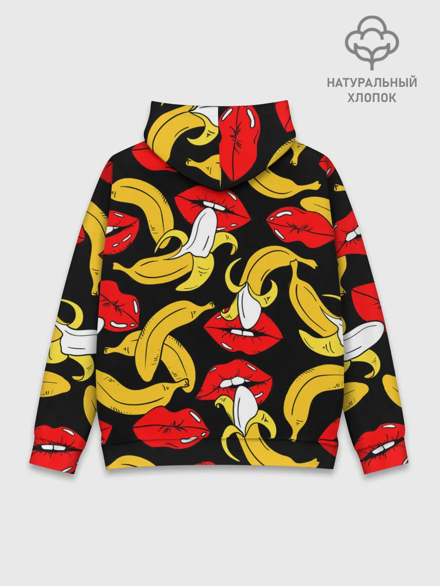 Худи мужской база хлопок / Губы и бананы