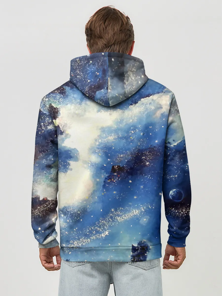 Худи мужской база хлопок / Ёжик в космосе