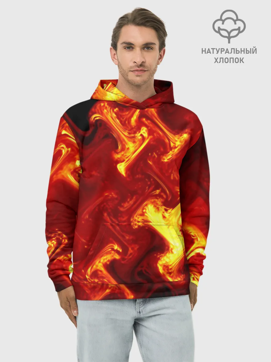 Худи мужской база хлопок / Огненная лава