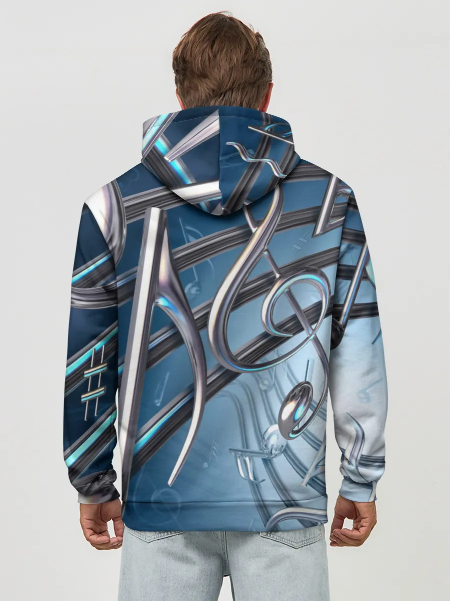 Худи мужской база хлопок / Металлические ноты