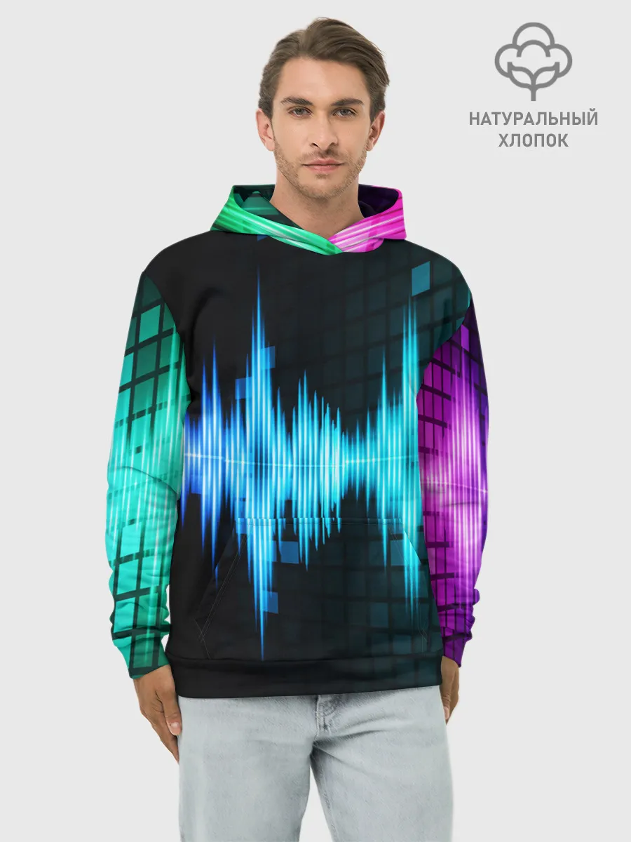 Худи мужской база хлопок / neon music