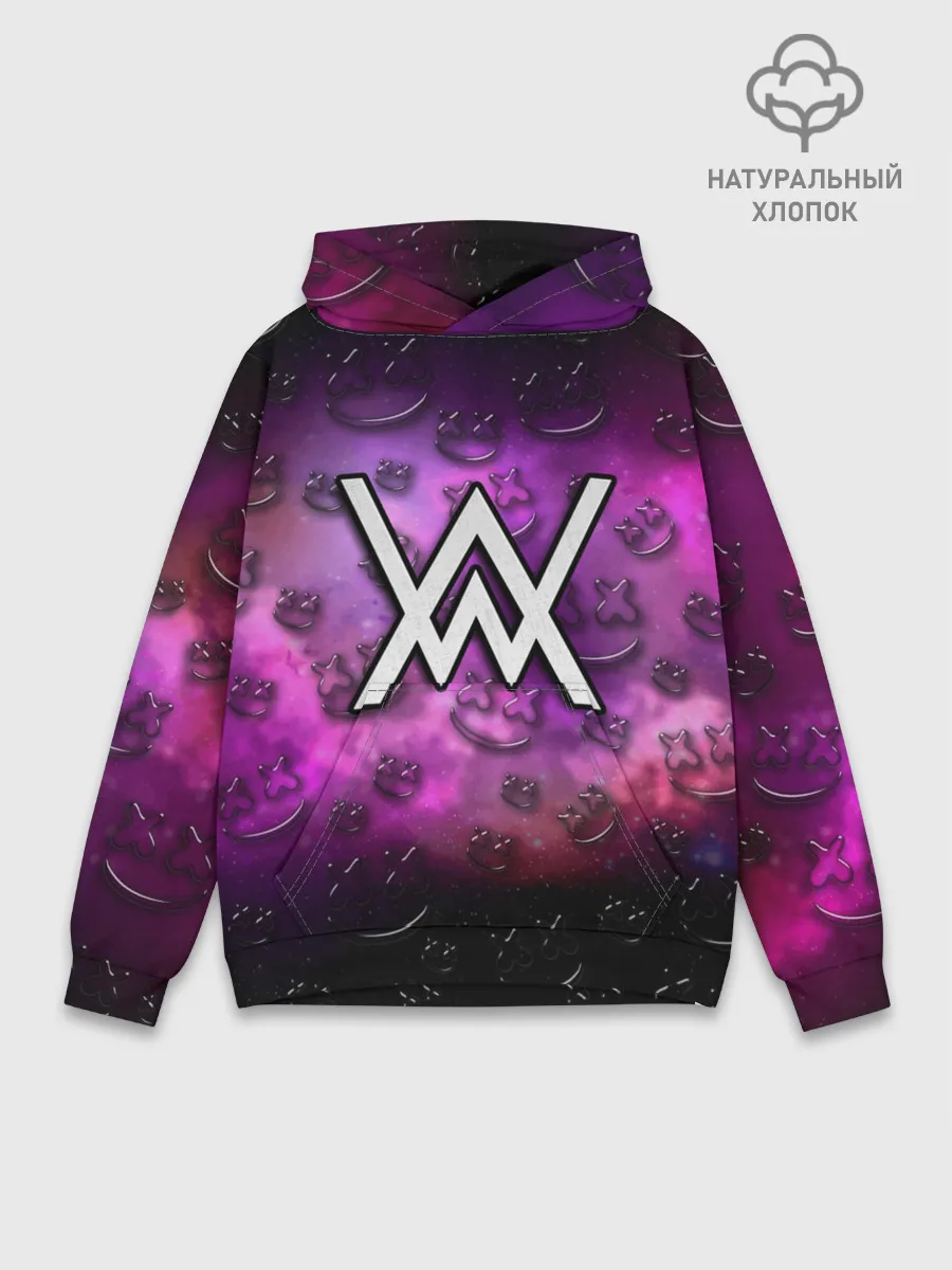 Худи мужской база хлопок / Alan Walker & Marshmello