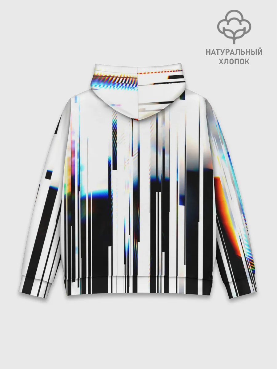 Худи мужской база хлопок / Абстракция Глитч