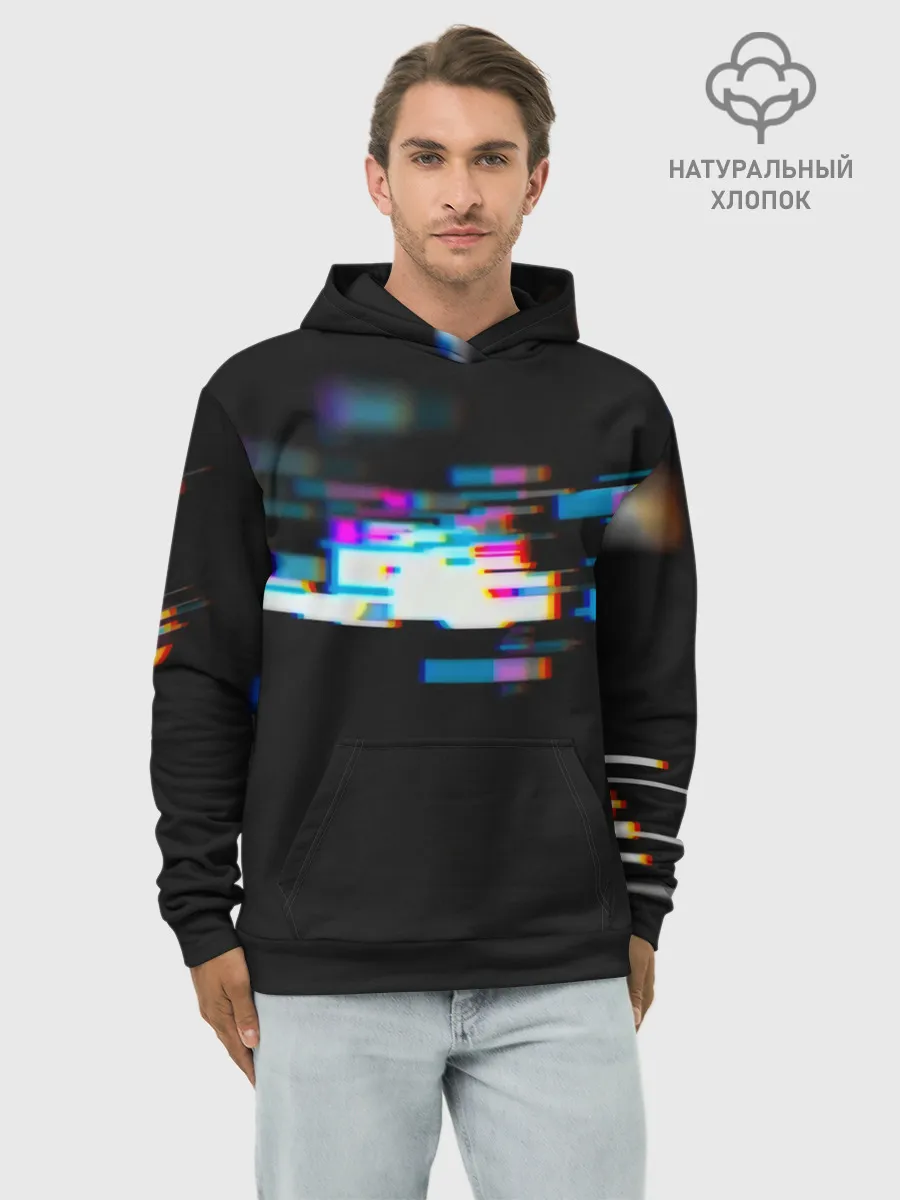 Худи мужской база хлопок / Глитч