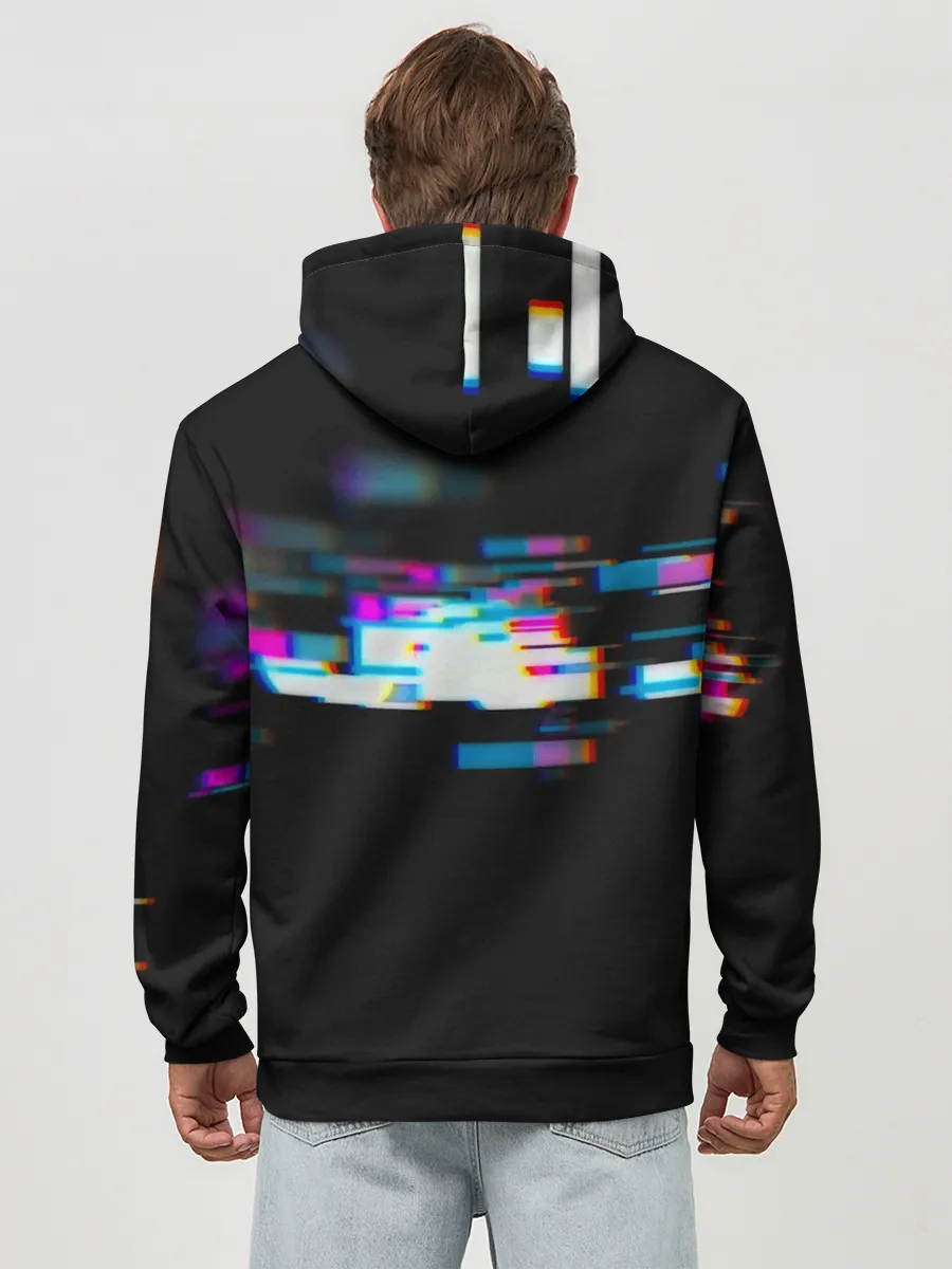 Худи мужской база хлопок / Глитч