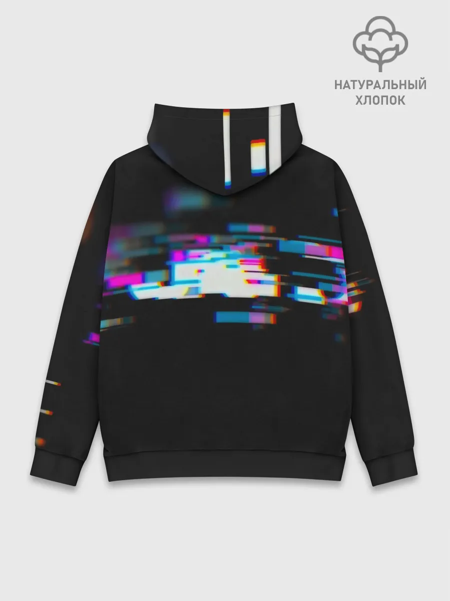 Худи мужской база хлопок / Глитч