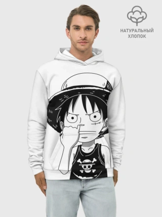 Худи мужской база хлопок / палец в носу One Piece