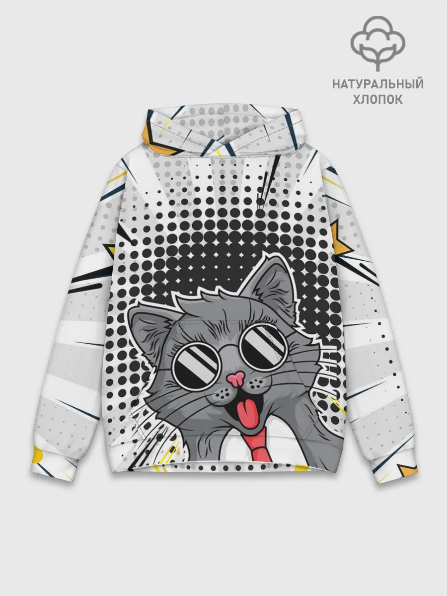 Худи мужской база хлопок / Кот