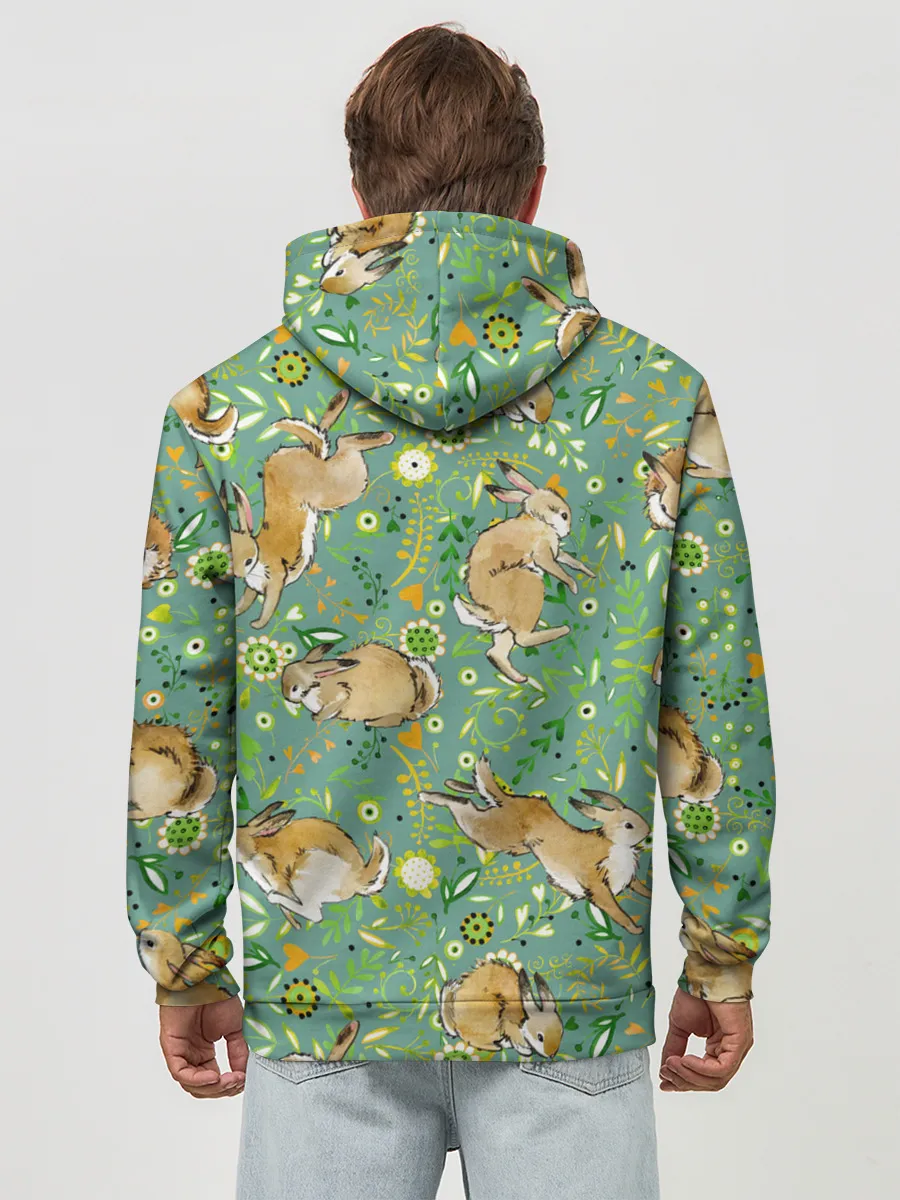 Худи мужской база хлопок / Милые зайчата