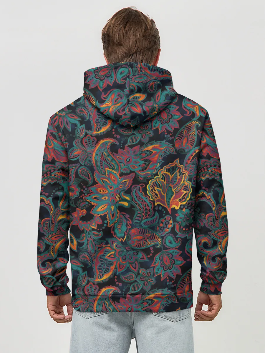 Худи мужской база хлопок / Узор пейсли